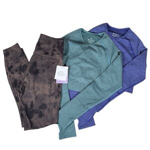 JoyLab Leggings & Seamless crop tops workout bundle
